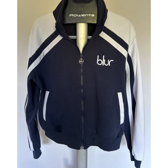 Blur Track Jacket Men’s Size Small Blue White Zip Up excellent Condition RARE - Picture 1 of 8